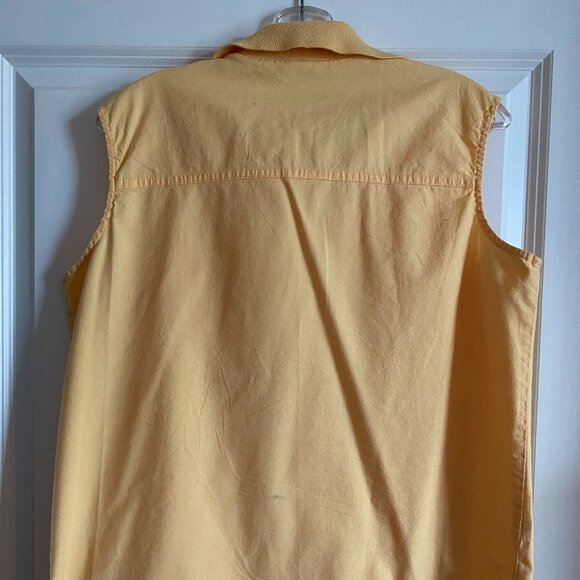 BOBBIE BROOKS Sleeveless 100% Cotton Women's Yellow Top Shirt Sz L - Picture 2 of 2
